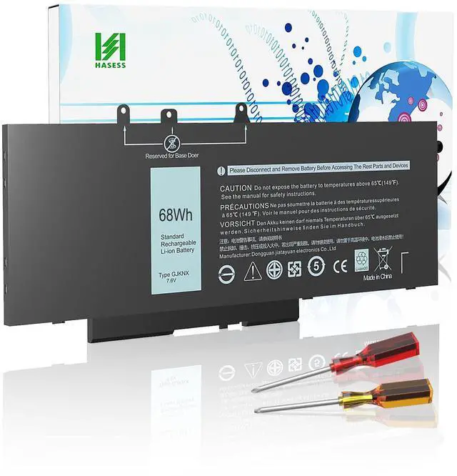 Main image of HASESS GJKNX Battery Replacemwnt for Dell Latitude 5480 5580 5280 5288 5488 5590 5591 5490 5491 5495 E5480 E5580 E5490 E5590 Precision 15 3520 3530 Series GD1JP DY9NT 5YHR4 451-BBZG 7.6V/68Wh