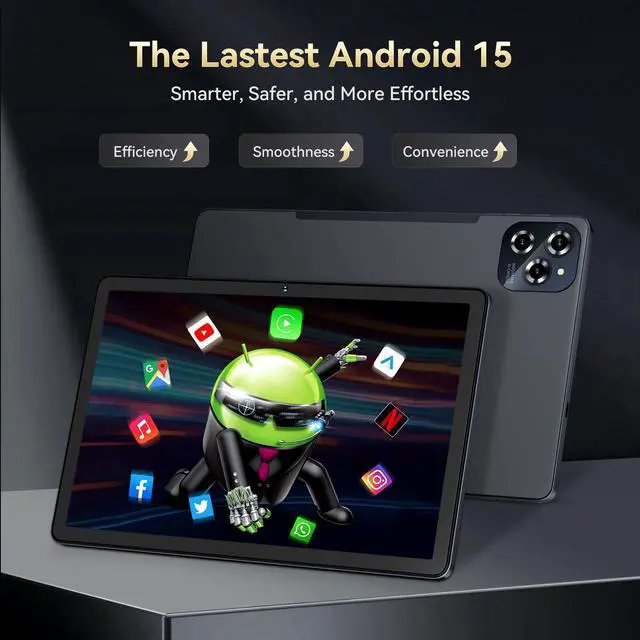 Alt view image 2 of 5 - Tablet, Android 15 Tablet-11 Inch FHD Display, 24GB RAM 256GB ROM /2TB TF, T615 Octa-Core AI Tablets, 8000mAh/18W Fast Charge,16MP Camera, TÜV Certified Netflix HD,5G Wifi GPS, OTG, Office, Gaming