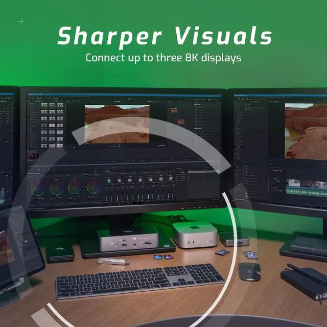 Alt view image 5 of 5 - OWC 11-Port Thunderbolt 5 Docking Station, 2.5GbE, SD/Micro-SD Card Reader, Audio in/Out Jack, USB 3.2 Type-A Ports, 140W Power Delivery