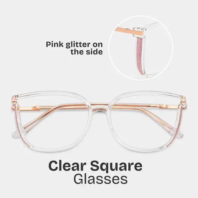 Alt view image 5 of 5 - Zeelool Blue Light Blocking Glasses, Cat Eye Glasses Frame for Women Fashion Eyeglasses with Anti UV Glare & Eyestrain Lens Rodz ZTX548130-02B