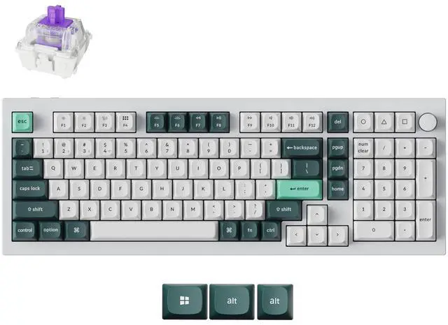 Main image of Keychron Q5 HE QMK Wireless Custom Mechanical Keyboard with Knob, 2.4 GHz/Bluetooth/Wired 96% Layout Hot-Swappable Programmable RGB Backlit Gateron Magnetic Switches for Mac Windows, Shell White