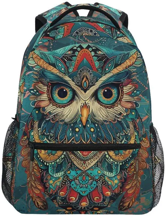 Main image of Qumton Boho Vintage Owl (10) Laptop Backpack for Women Men, Personalized College Bookbag Travel Bag Casual Daypack back packs