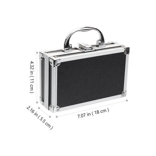 Alt view image 2 of 5 - ERINGOGO Aluminum Attache Case - 7inch Lock Metal Briefcase with Ripple Foam, Hard Aluminum Carrying Case for Men, Universal Portable Tool Case for Laptop/Luggage/Instrument, Black