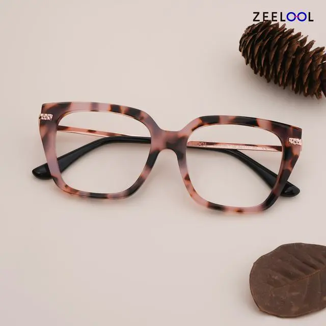 Alt view image 3 of 5 - Zeelool Stylish Square Blue Light Blocking Glasses for Women TV Phone Computer Gaming Glasses ZJGX415471-02 Tortoise