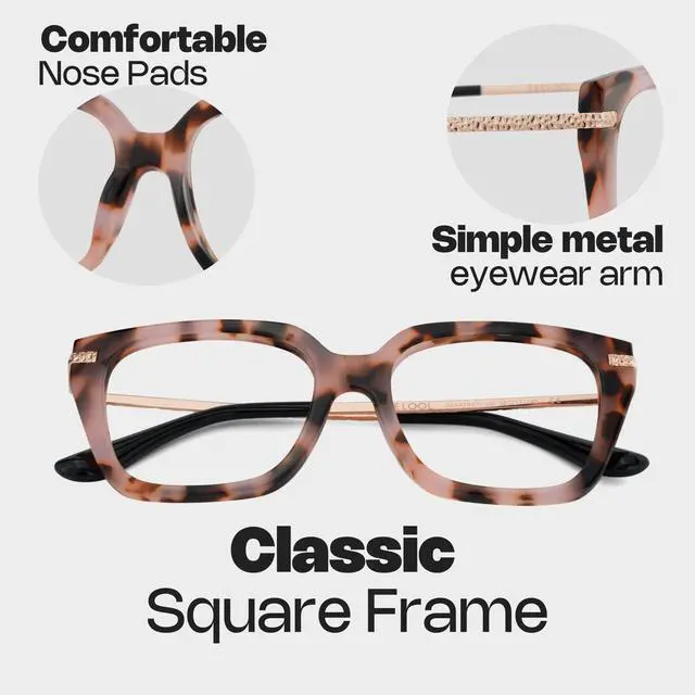 Alt view image 5 of 5 - Zeelool Stylish Square Blue Light Blocking Glasses for Women TV Phone Computer Gaming Glasses ZJGX415471-02 Tortoise