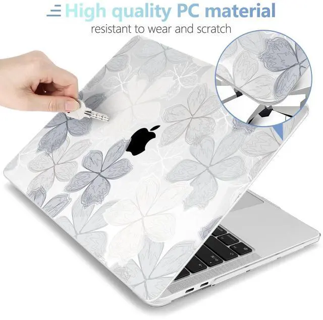Alt view image 4 of 5 - MEEgoodo for MacBook Pro Case 13 inch 2022 2021 2020 A2338 M2/M1 A2251 A2289 with Touch ID,Clear Laptop Hard Shell Cases with Keyboard Webcam Cover & Trackpad Film & Type C Adapter, Multicolored Roses