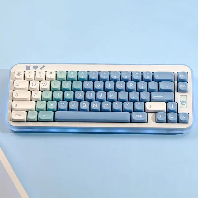 Alt view image 3 of 5 - PBT Keycaps 126 Keys MOA Profile Cute Japanese Anime Theme Keycaps Set for Mechanical Keyboard, Compatible with ANSI, 60%, 65%, 75%, TKL, Full-Sized Layout (Snow Monster)