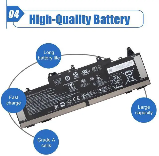 Alt view image 5 of 5 - Dentsing SX03XL Laptop Battery Compatible with HP ProBook x360 435 G7 435 G8 HSTNN-DB9S HSTNN-DB9P HSTNN-IB9D HSTNN-IB9I L77689-2B1 L77689-171 L77689-172 L78125-005 Series 11.4V 45Wh 3790mAh