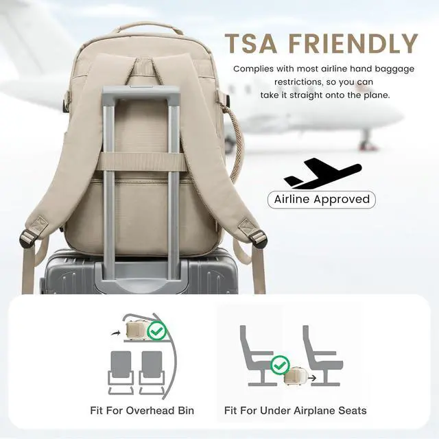 Alt view image 4 of 5 - LOVEVOOK 50L Large Travel Backpack for Women Men Fits 17 Inch Laptop, Carry on Backpack for Traveling on Airplane, Personal Item Bag Airline Approved, Business Causal Weekender Backpacks