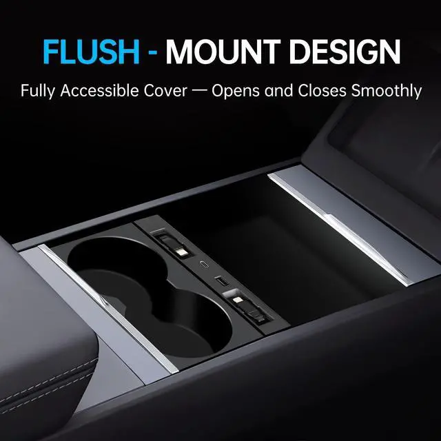 Alt view image 4 of 5 - DGXWLLW USB Hub for Tesla Model Y Juniper 2025 2026 Model 3 Highland 2024 2025 with Sunken Design, 99W 4 in 1 Multi Ports Fast Charger with Retractable Cable Docking Station fit Center Console Adapter