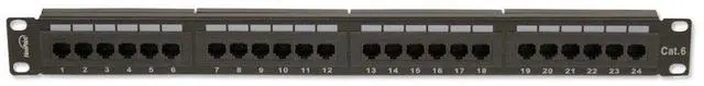 Alt view image 2 of 4 - Navepoint Rackmount or Wallmount 24-Port Cat6 Patch Panel RJ45 Ethernet 568A/B Compatible