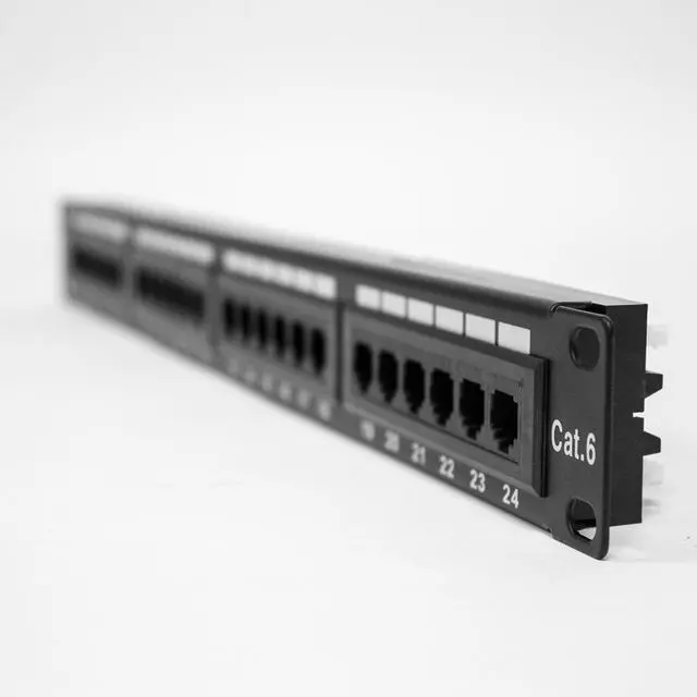Alt view image 4 of 4 - Navepoint Rackmount or Wallmount 24-Port Cat6 Patch Panel RJ45 Ethernet 568A/B Compatible