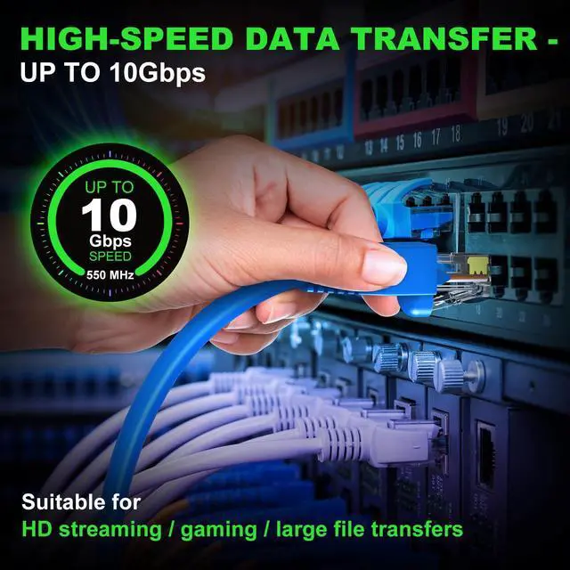 Alt view image 5 of 5 - CableGeeker Cat 6 Patch Cables 1 ft (24-Pack) - Cat 6 Ethernet Cable, Snagless RJ45, Cat 5e Cat6 Patch Cable, Cat 6 Cable, 1 Foot Cat6 Ethernet Cables, Network Cable, Internet Cable - 1 Feet Blue