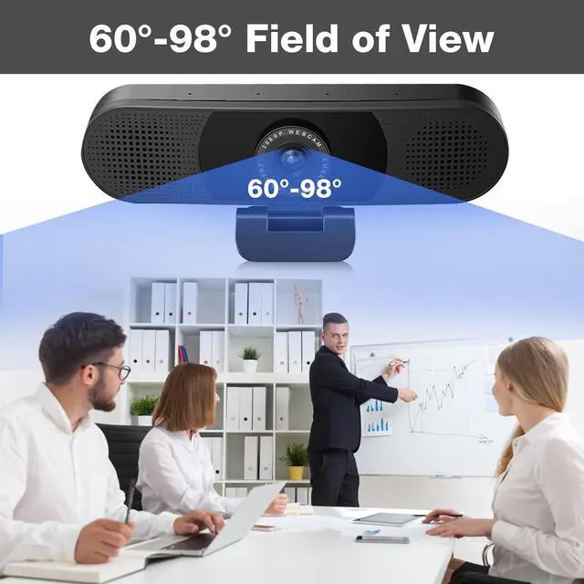 Alt view image 5 of 5 - EMEET 3 in 1 Webcam - 1080P Webcam with Microphone and Speakers, Noise Reduction, Auto Low Light Correction W/Cover, C980 Pro USB Camera Web cam 60°-98° for Video Conferencing Streaming/Gaming/Class