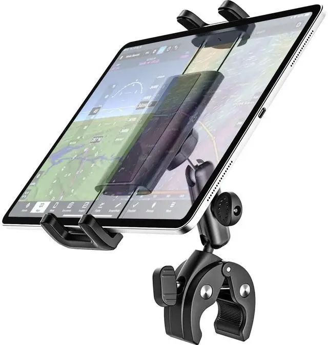 Main image of Dosvsi Tablet Yoke Mount, iPad Yoke Clamp Mount for Aircraft, 360° Adjustable Metal Arm Aviation Trainer Tablet Holder for iPad Pro 13 12.9 11, iPad Air Mini, Galaxy tab, iPhone, 4-13" Device