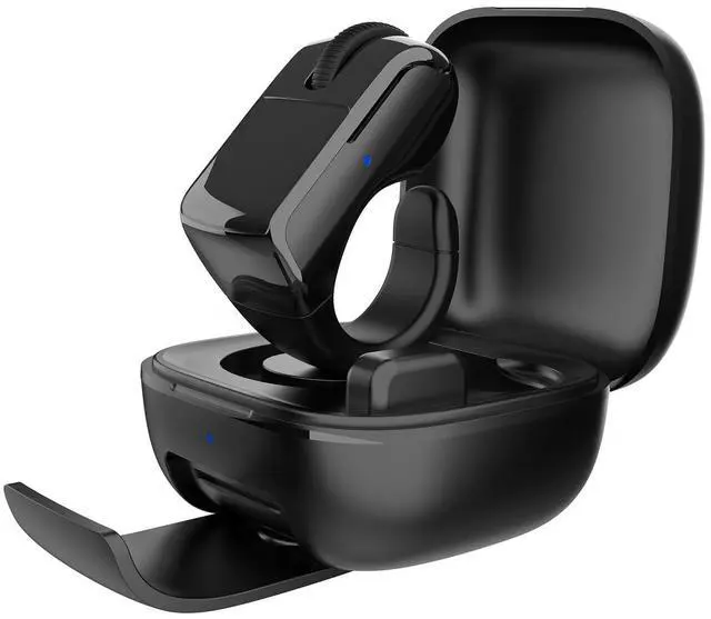 Main image of ByteWave Bluetooth Ring Mouse with USB Receiver, touchpad Control & Rechargeable case. Works with PC, Laptop, Tablet & Mobile. Compact, Wearable Design for Scrolling, clicking & Navigating (Black)