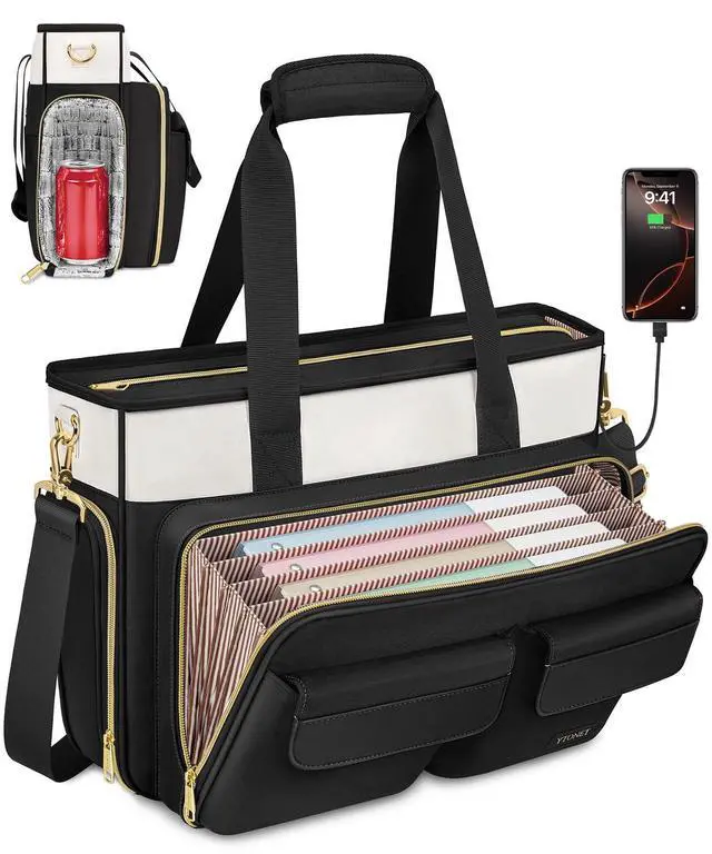 Main image of Ytonet Teacher Bag for Women, 15.6 Inch Teacher Tote Bag with Laptop Protective & Accordion File Pockets, Laptop Tote Work Bags Nurse Bags Professional Briefcase for Office, Business, College, Nursing