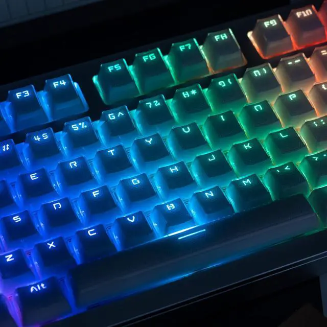 Alt view image 3 of 5 - mintcaps Crystal Jelly White Keycaps, Shine Through Translucent Custom Keyboard Keycap Set 134Keys, OEM Profile Keyboard Key caps for 60%/65%/75%/80%/95%/100% Cherry Gateron MX Mechanical