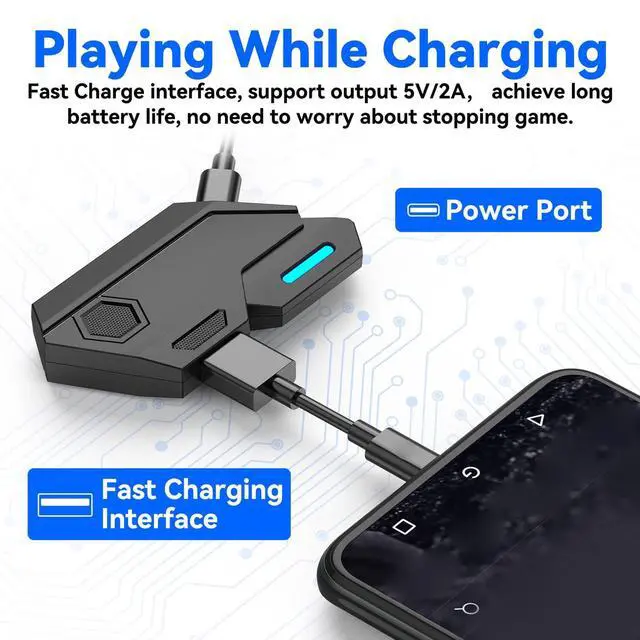 Alt view image 3 of 5 - Denash Half Hand Gaming Keyboard and Combo, PUBG K13 Keyboard with Wrist Rest and G4 Mouse, Cell Phone Stand, Keyboard and Converter 4 in 1 for Android iOS Phone