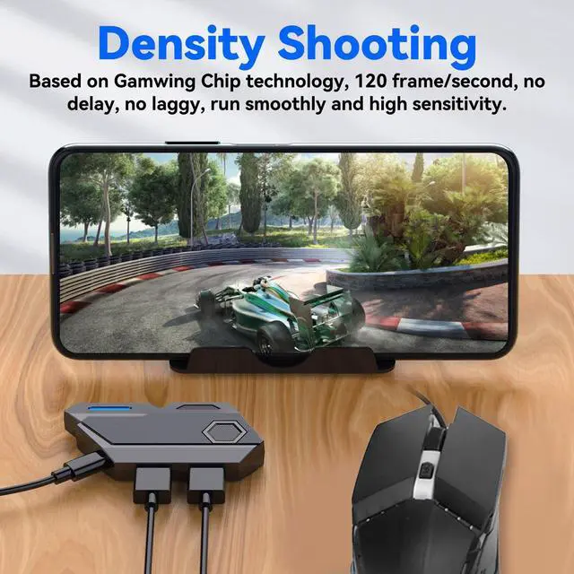 Alt view image 4 of 5 - Denash Half Hand Gaming Keyboard and Combo, PUBG K13 Keyboard with Wrist Rest and G4 Mouse, Cell Phone Stand, Keyboard and Converter 4 in 1 for Android iOS Phone