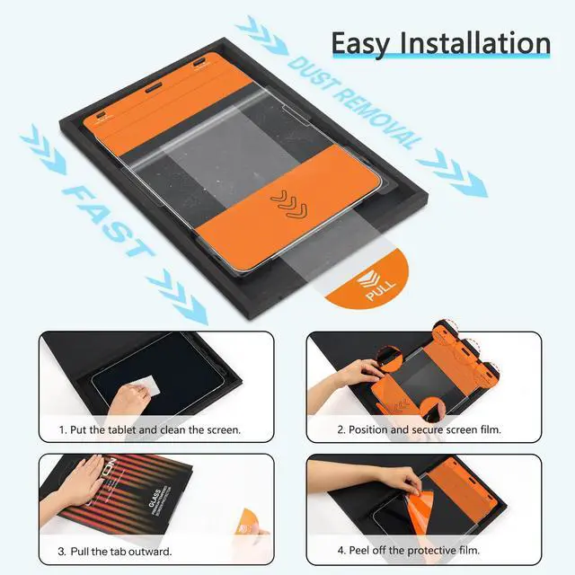 Alt view image 4 of 5 - OMOTON 2 Pack Privacy Screen Protector for iPad Air 13 Inch M3/M2 (7th/6th Generation, 2025/2024), Anti-Spy Tempered Glass with Easy Installation Tray, Case Friendly/Apple Pencil Support