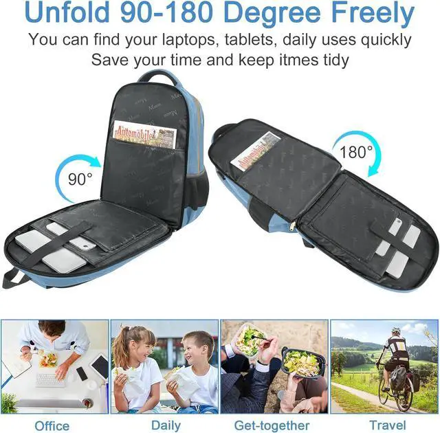 Alt view image 5 of 5 - MATEIN Lunch Backpack for Women Men, Water Resistant Insulated Backpack Cooler with 17 Inch Laptop Compartment, Padded Leak Proof Meal Prep Bookbag with Lunch Box for Commute Business Camping Hiking