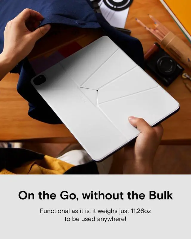 Alt view image 5 of 5 - MOFT Folio Case for iPad Pro 11-inch (M4) 2024 - Silm Stand Protective Case with Detachable Pencil Holder, Multi-Angle Viewing, MOVAS Leather Cover, Auto Sleep/Wake, Misty Cove