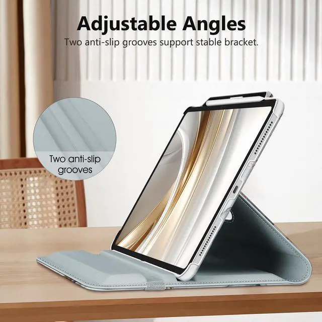 Alt view image 5 of 5 - Fintie Rotating Case for iPad Pro 13-inch (M5) 2025 / (M4) 2024 with Pencil Holder - 360 Degree Swiveling Protective Stand Cover with Auto Wake/Sleep, Cloudy Marble