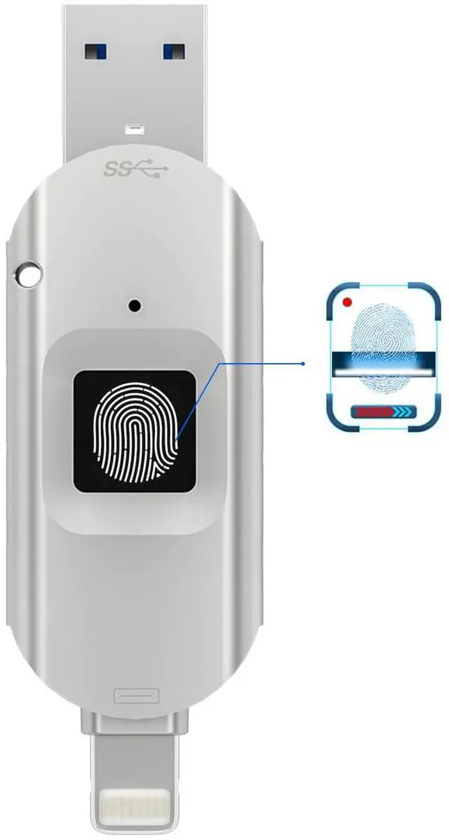 Main image of Gousido for iPhone USB3.0 Encrypted Drive Drive External Storage Fingerprint Encryption USB Flash Drive for iPhone/iPad/iPadmini/Mac/PC USB3.0 Flash Drive 64GB