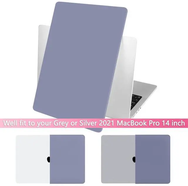 Alt view image 2 of 5 - Batianda Case for M3 New MacBook Pro 14 2021 2023 Release Model A2442/A2779 M1 M2 Pro/Max Chip, Plastic Hardshell with Keyboard Cover & Screen Protector for Mac Pro 14.2 inch, Lavender Gray
