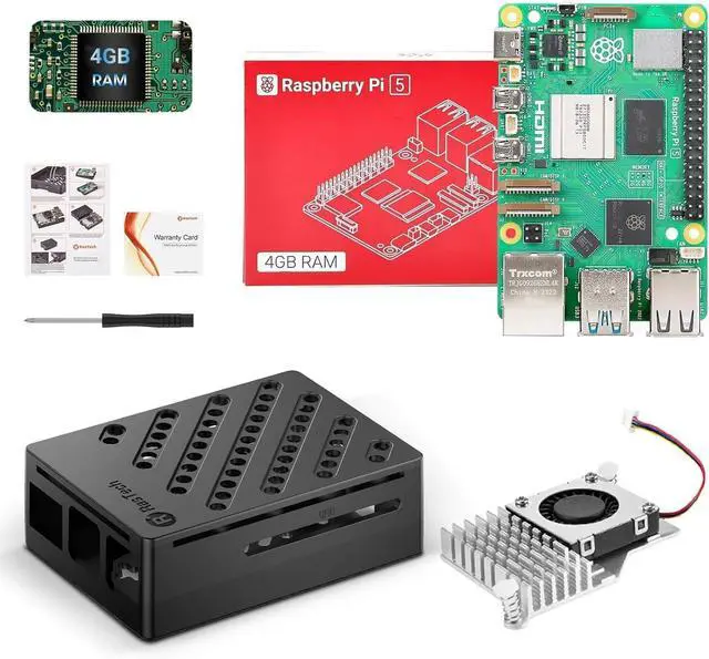 Main image of RasTech Raspberry Pi 5 Kit 4GB RAM with Pi 5 Case,Active Cooler,Screwdrive and Pi 5 4GB Board Included