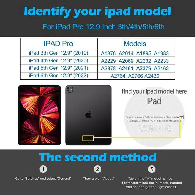 Alt view image 2 of 5 - XFYKJIN Case for iPad Pro 12.9 in 6th / 5th/ 4th /3th Gen 2022/2021/2020/2018, Leather Protective Shockproof Smart Cover Adjustable Stand - Auto Wake/Sleep and Multiple View Angles, Brown