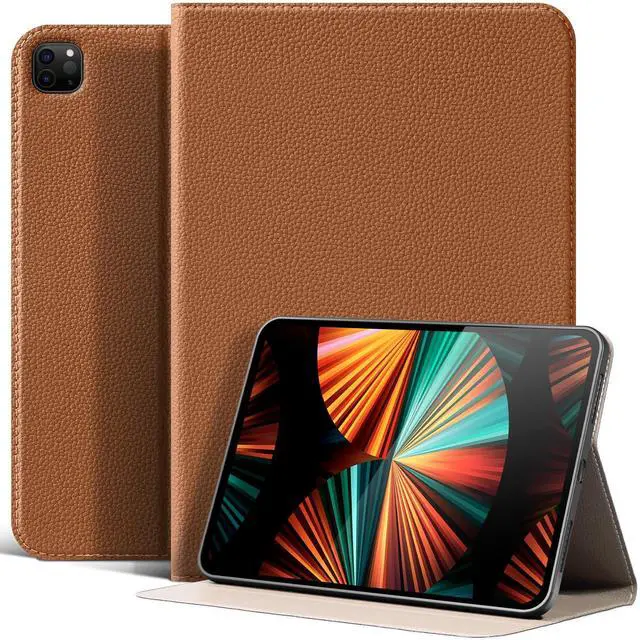 Main image of XFYKJIN Case for iPad Pro 12.9 in 6th / 5th/ 4th /3th Gen 2022/2021/2020/2018, Leather Protective Shockproof Smart Cover Adjustable Stand - Auto Wake/Sleep and Multiple View Angles, Brown