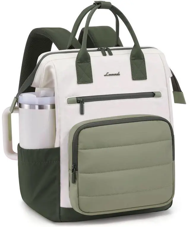 Main image of LOVEVOOK Puffer Laptop Backpack for Women, 17 Inch Work Backpack purse for Nurse Teacher, College Back to School Bookbag for Teen Girls, Personal Item Travel Bag Computer Daypack for Daily Commute