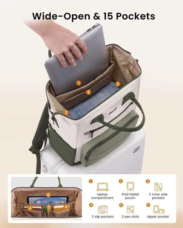 Alt view image 2 of 5 - LOVEVOOK Puffer Laptop Backpack for Women, 17 Inch Work Backpack purse for Nurse Teacher, College Back to School Bookbag for Teen Girls, Personal Item Travel Bag Computer Daypack for Daily Commute