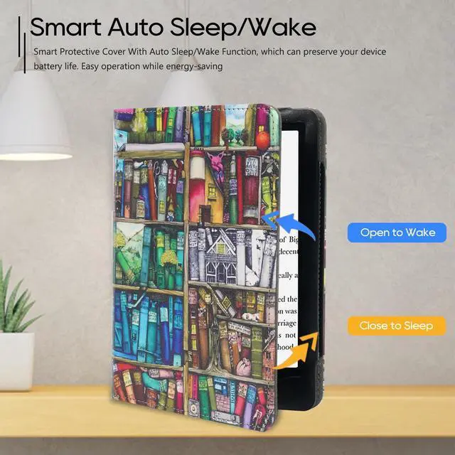 Alt view image 5 of 5 - ZSLVPN Stand Case for 7"/6.8" Kindle Paperwhite(12th/11th Gen-2024/2021) and Kindle Colorsoft Signature Edition - Slim Durable PU Leather New Cover with Hand Strap, Auto Wake/Sleep, Card Slot