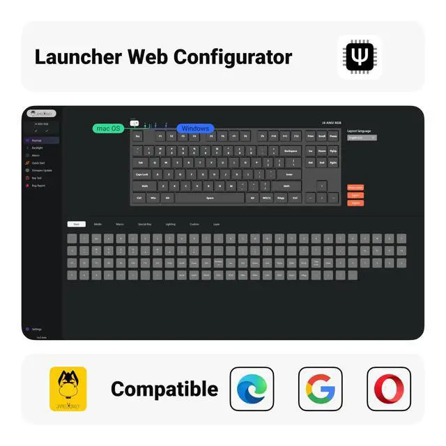 Alt view image 3 of 5 - JamesDonkey J4 Wireless Custom Mechanical Keyboard, 2.4 GHz Bluetooth QMK 80% Layout RGB, Hot-swappable Banana Switch Compatible with Mac Windows Linux, 3750mAh Fast Charge Battery for Gaming - Black