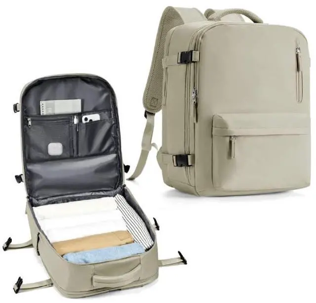 Main image of WONHOX Large Travel Backpack Women,Carry On Backpack Flight Approved 18x14x8 inches Bag Spirit Airlines Personal ltem,College Sports Hiking Rucksack Laptop Blackpack mochila de viaje,Brown