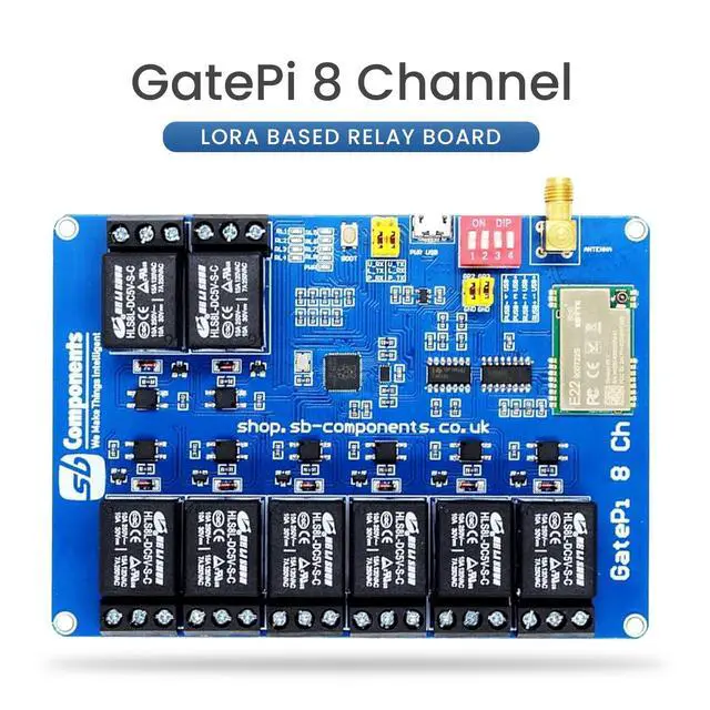 Alt view image 2 of 5 - GatePi 8 Channel - LoRa Based Relay Board 8 Channel Relay with LoRa Module Based on Raspberry Pi 2040 Smart Data Transmission LoRa Module, Transmission up to 5 KM (915MHz)