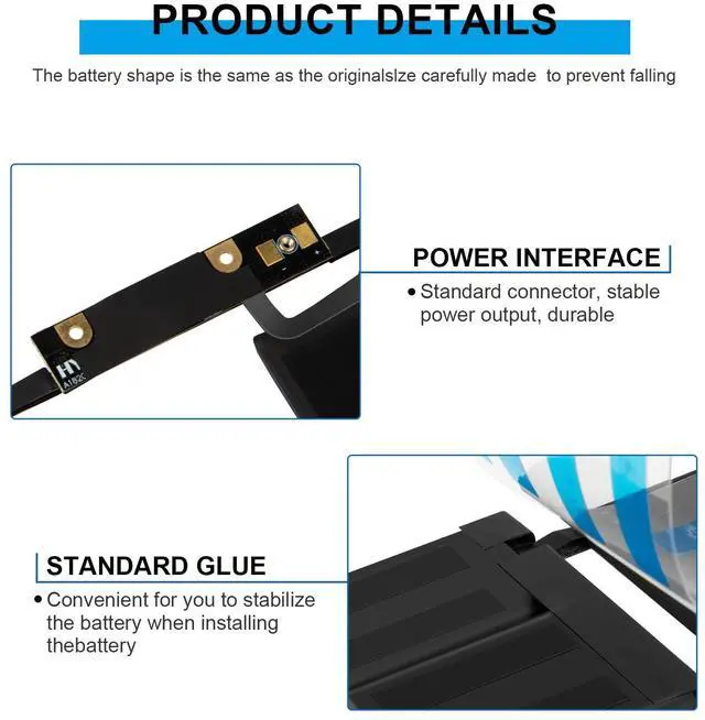 Alt view image 3 of 4 - A1707 A1820 Laptop Battery for MacBook Pro 15 inch A1707 (Late 2016 Mid 2017) Touch Bar EMC 3162 3072 Series MLH32LL/A MLH42LL/A MLW72LL/A MLW72HN/A MLW82LL/A MPTR2LL/A MPTT2LL/A - 11.40V 76Wh