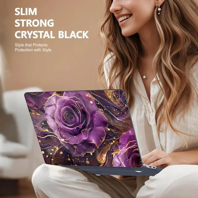 Alt view image 4 of 5 - May Chen for MacBook Pro 16 inch A2141 2020 2019 Release, Screen Protector & Keyboard Cover Plastic Soft-Touch Case for MacBook Pro 16-inch with Touch Bar & Touch ID - Purple Roses