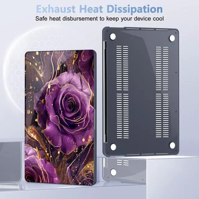 Alt view image 5 of 5 - May Chen for MacBook Pro 16 inch A2141 2020 2019 Release, Screen Protector & Keyboard Cover Plastic Soft-Touch Case for MacBook Pro 16-inch with Touch Bar & Touch ID - Purple Roses