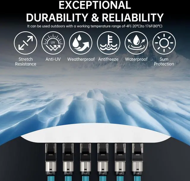 Alt view image 5 of 5 - biaze Cat8 Ethernet Cable 6.6ft - 40Gbps 2000MHz SFTP Shielded, 22AWG Heavy Duty Patch Cord for Gaming/Router/Server, PoE++ Compatible, LSZH Low Smoke, Gold Plated RJ45 - Blue