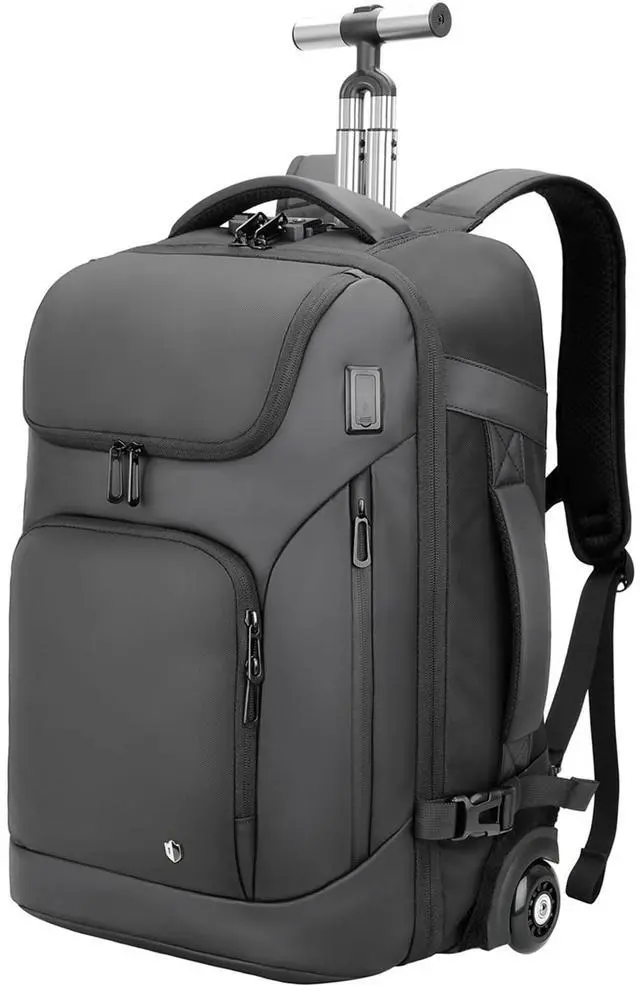 Main image of SWICKY RICOOI Rolling Backpack,17.3inch Laptop Backpack with Wheels,Water Resistant Carry on Luggage with USB C Ports, Wheeled Backpack Suitcase for Men Women Adults to Travel