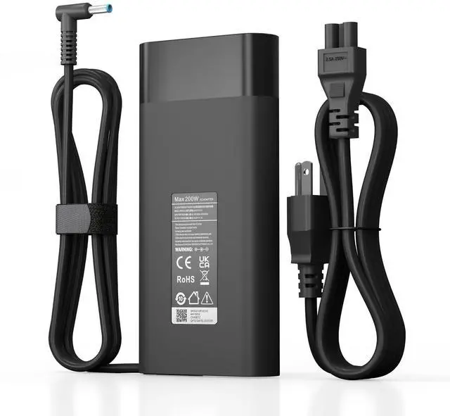 Main image of 200W Laptop Charger for HP OMEN 15 17 Victus Gaming Notebook, ZBook 15 17 Studio G3 G4 G5 G6, Pavilion 17 15, TPN-DA10 TPN-CA11 19.5V 10.3A Power Adapter Cord