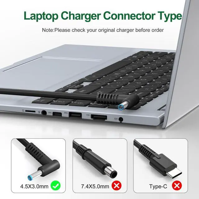 Alt view image 3 of 5 - 200W Laptop Charger for HP OMEN 15 17 Victus Gaming Notebook, ZBook 15 17 Studio G3 G4 G5 G6, Pavilion 17 15, TPN-DA10 TPN-CA11 19.5V 10.3A Power Adapter Cord