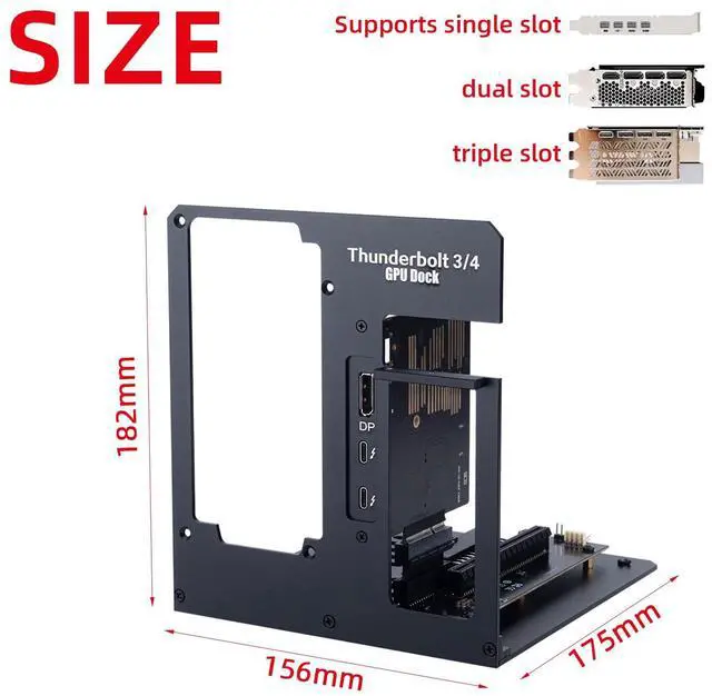 Alt view image 2 of 5 - VIKINYEE eGPU Enclosure Supports Thunderbolt 3/4 USB4, Compatible with NVIDIA AMD Graphics Card GPU and PCIe Cards, Support PD 85W Charging, ATX PSU (VK-Y960)