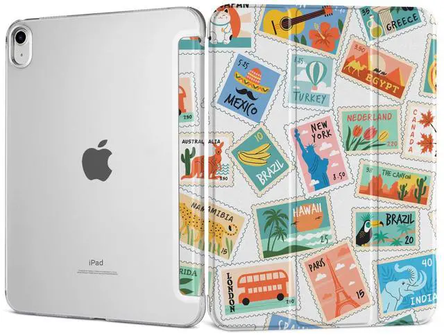 Main image of DONGKE for iPad 11th Generation Case 11 Inch 2025 (A16 Chip) & iPad 10th Generation 10.9 Inch 2022, Slim Foldable Stand Hard PC Translucent Back Shell Smart Cover - [Auto Wake/Sleep] - Post Stamps