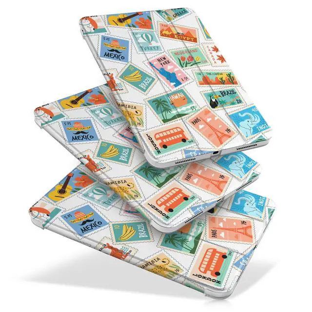 Alt view image 3 of 5 - DONGKE for iPad 11th Generation Case 11 Inch 2025 (A16 Chip) & iPad 10th Generation 10.9 Inch 2022, Slim Foldable Stand Hard PC Translucent Back Shell Smart Cover - [Auto Wake/Sleep] - Post Stamps