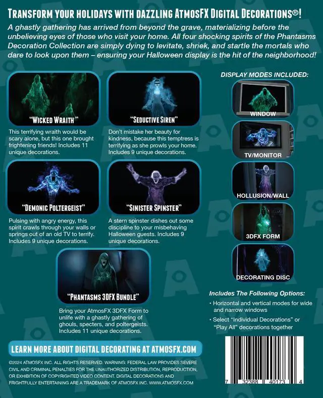 Alt view image 2 of 5 - AtmosFX Halloween Digital Decoration USB - Phantasms